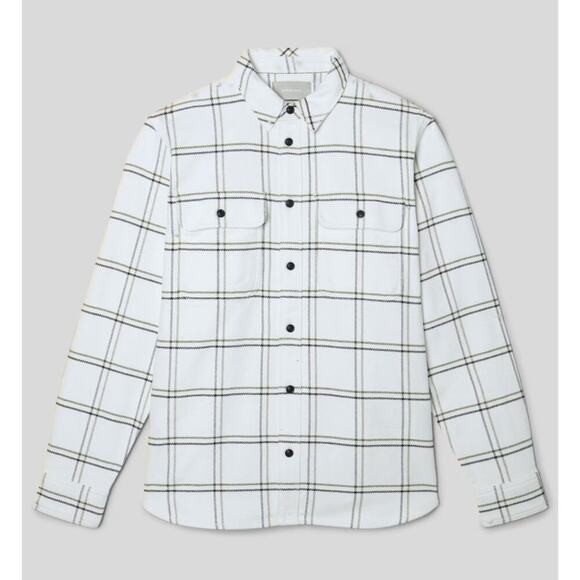 Everlane Men’s Heavyweight New Overshirt White Windowpane Plaid Size Small - Picture 3 of 9